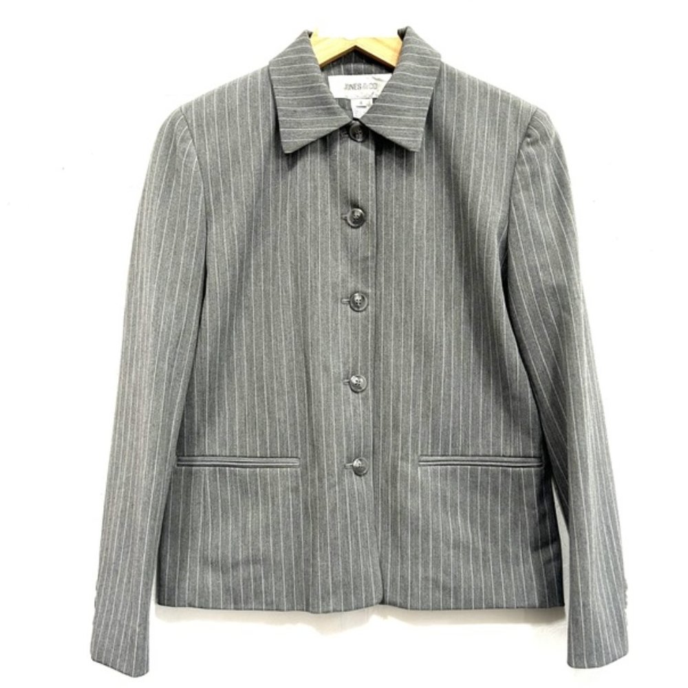 JONES NEW YORK Gray Pinstripe Blazer